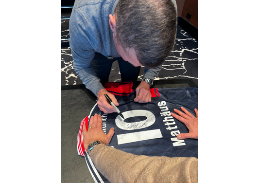 Lothar Matthäus Back Signed Retro Bayern Munich 1997/99 Shirt- 'The Fire in His Eyes'