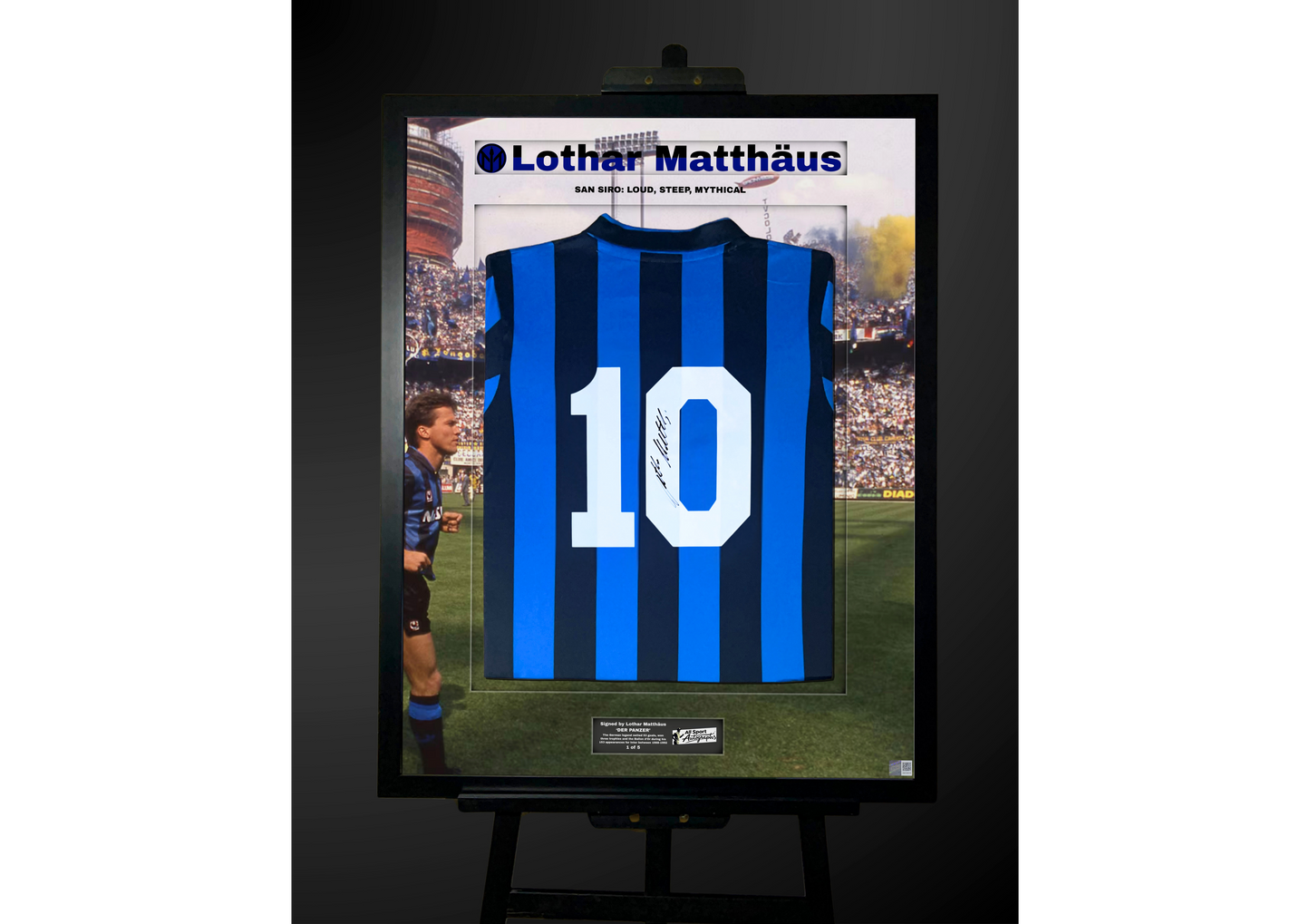 Lothar Matthäus Back Signed Retro Inter Milan 1988/89 Shirt- 'San Siro: Loud, Steep, Mythical'