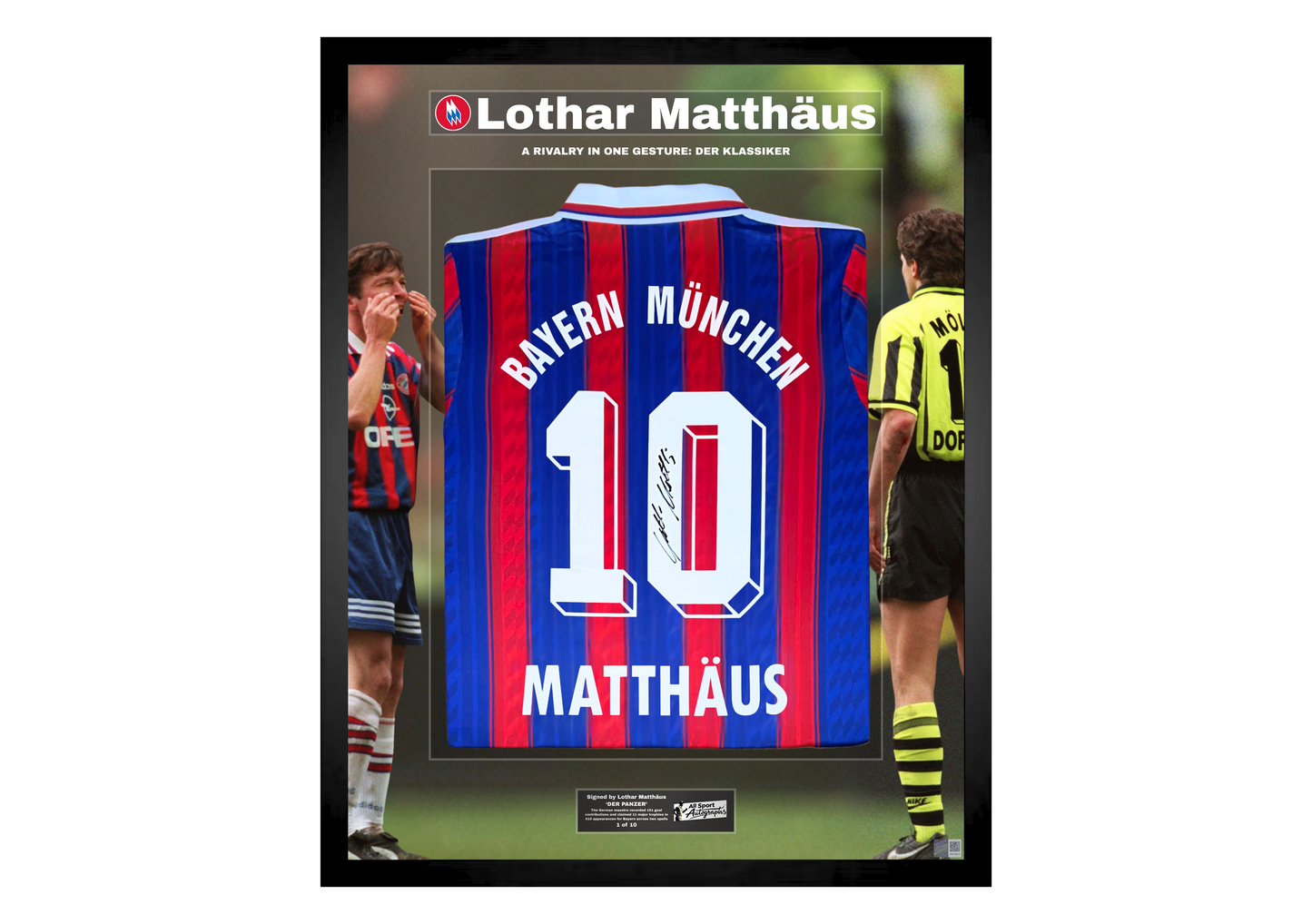 Lothar Matthäus Back Signed Retro Bayern Munich 1995/97 Shirt- 'Der Klassiker'
