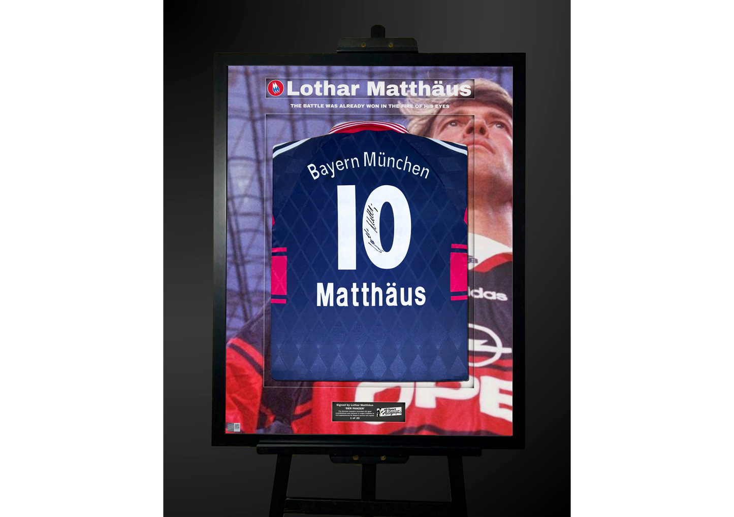 Lothar Matthäus Back Signed Retro Bayern Munich 1997/99 Shirt- 'The Fire in His Eyes'