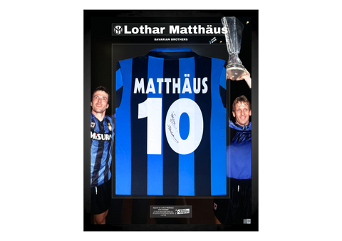 Lothar Matthäus Back Signed and Framed Official Limited Edition Inter Milan 1990/91 Shirt- 'Bavarian Brothers' Auction