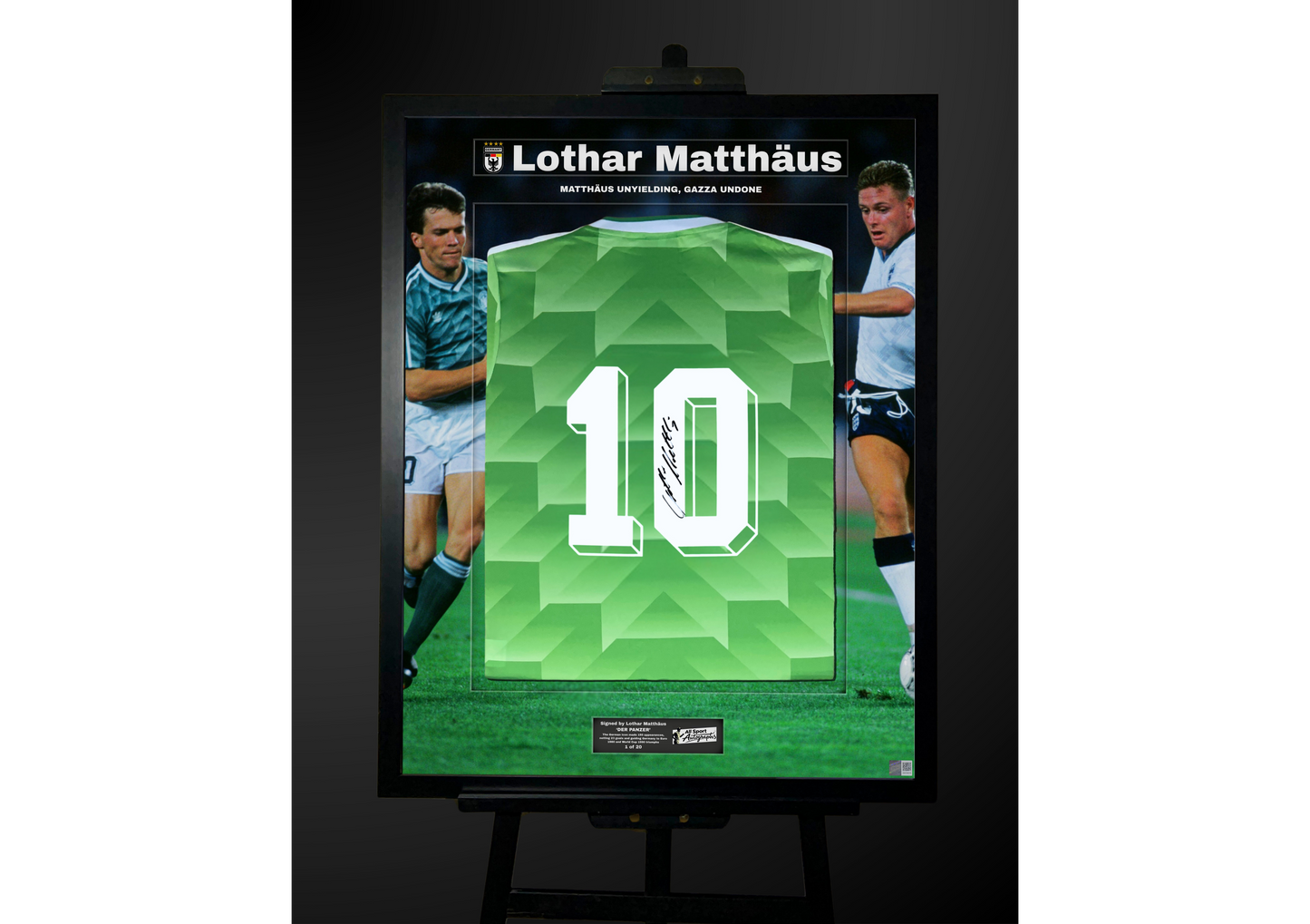 Lothar Matthäus Back Signed Retro West Germany 1990 Shirt- 'Matthäus and Gazza'