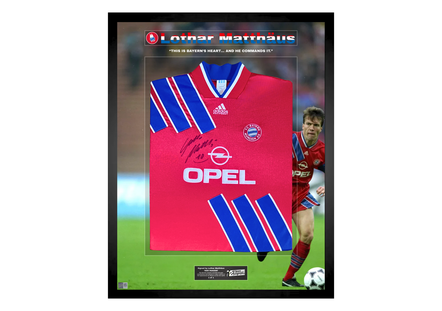 Lothar Matthäus Front Signed Bayern Munich 1993/95 Shirt- 'Bayern's Heart'