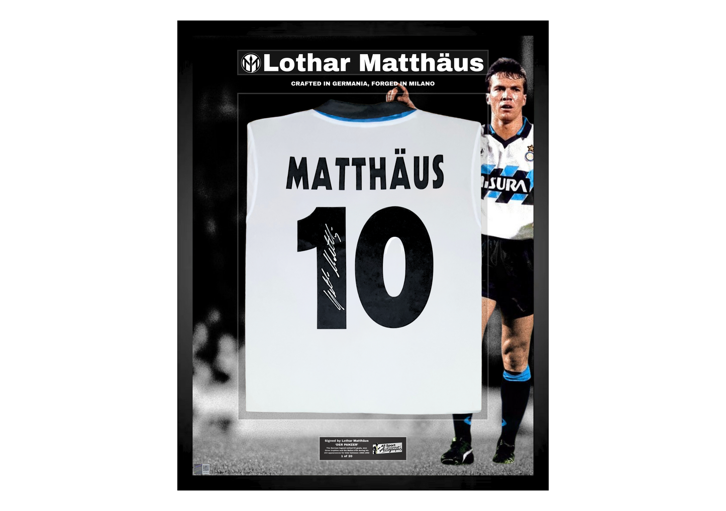 Lothar Matthäus Back Signed Retro Inter Milan 1990/91 Shirt- 'Crafted in Germania, Forged in Milano'
