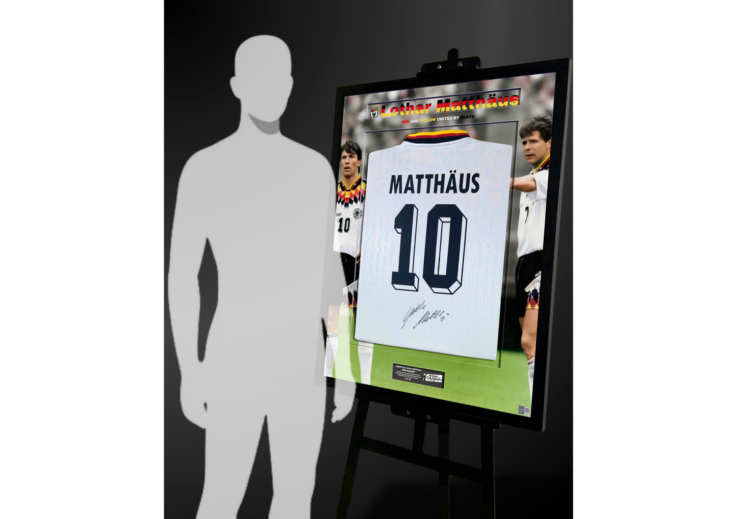 Lothar Matthäus Back Signed Retro Germany 1994 Shirt- 'Red and Yellow United by Black'