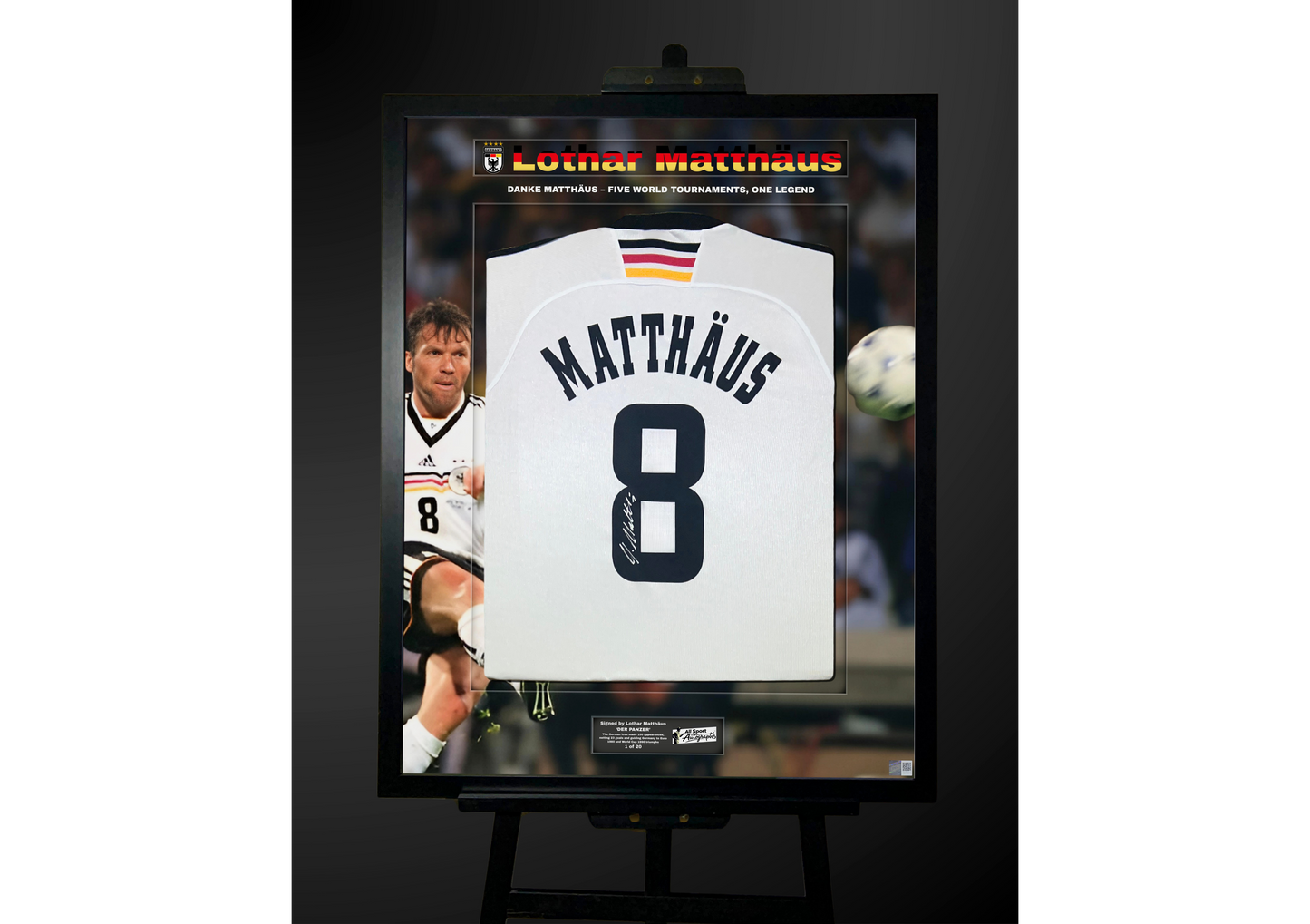 Lothar Matthäus Back Signed Retro Germany 1998 Shirt- 'Five World Tournaments, One Legend'