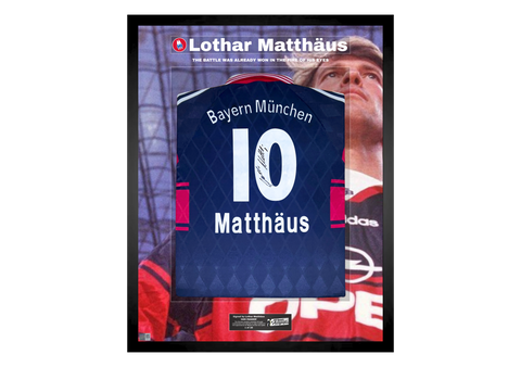 Lothar Matthäus Back Signed and Framed Official Limited Edition Bayern Munich 1997/99 Shirt- 'The Fire in His Eyes' Auction