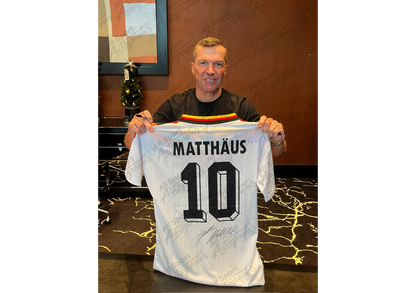 Lothar Matthäus Back Signed Retro Germany 1994 Shirt- 'Red and Yellow United by Black'