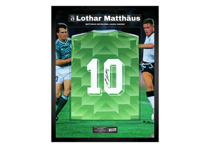Lothar Matthäus Back Signed Retro West Germany 1990 Shirt- 'Matthäus and Gazza'