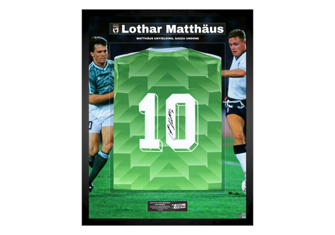 Lothar Matthäus Back Signed and Framed Official Limited Edition West Germany 1990 Shirt- 'Matthäus and Gazza' Auction