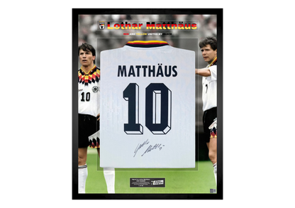 Lothar Matthäus Back Signed Retro Germany 1994 Shirt- 'Red and Yellow United by Black'