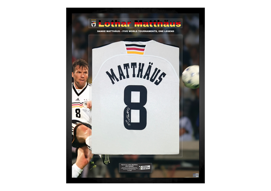 Lothar Matthäus Back Signed Retro Germany 1998 Shirt- 'Five World Tournaments, One Legend'