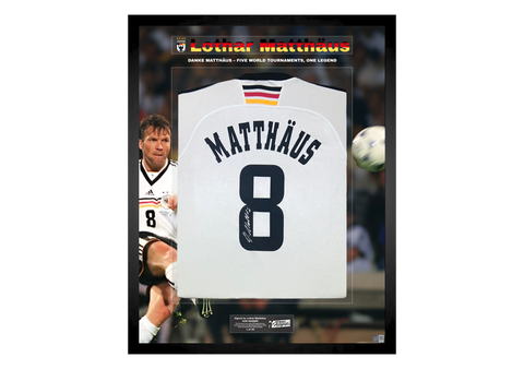 Lothar Matthäus Back Signed and Framed Official Limited Edition Germany 1998 Shirt- 'Five World Tournaments, One Legend' Auction