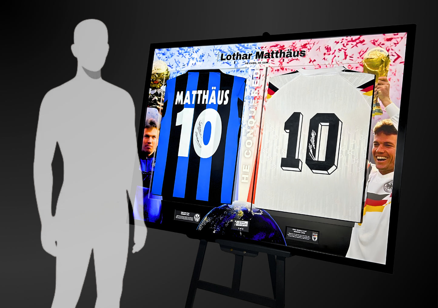 Lothar Matthäus Double Signed Retro Inter Milan & West Germany Shirts- 'He Came, He Saw, He Conquered'