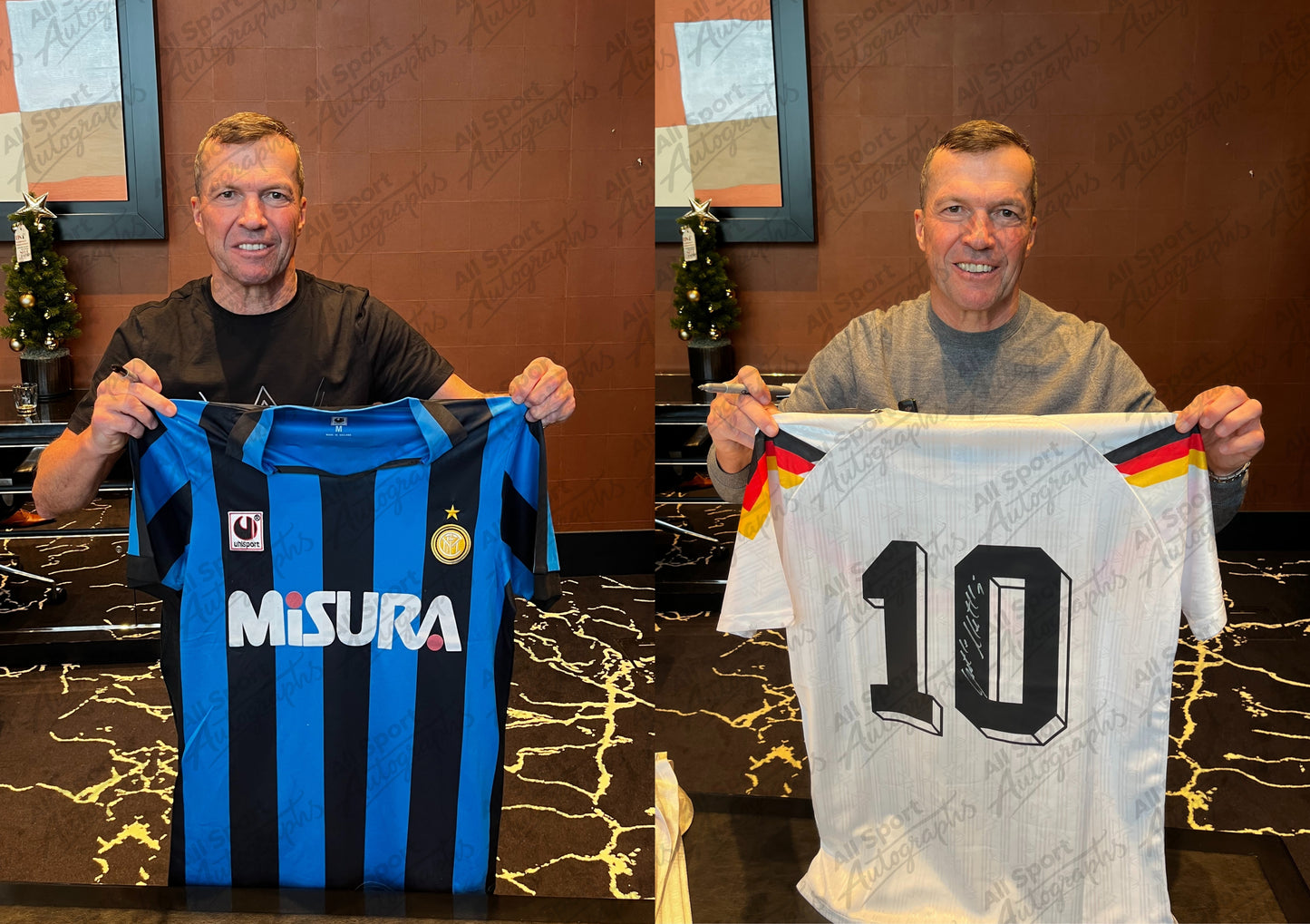 Lothar Matthäus Double Signed Retro Inter Milan & West Germany Shirts- 'He Came, He Saw, He Conquered'