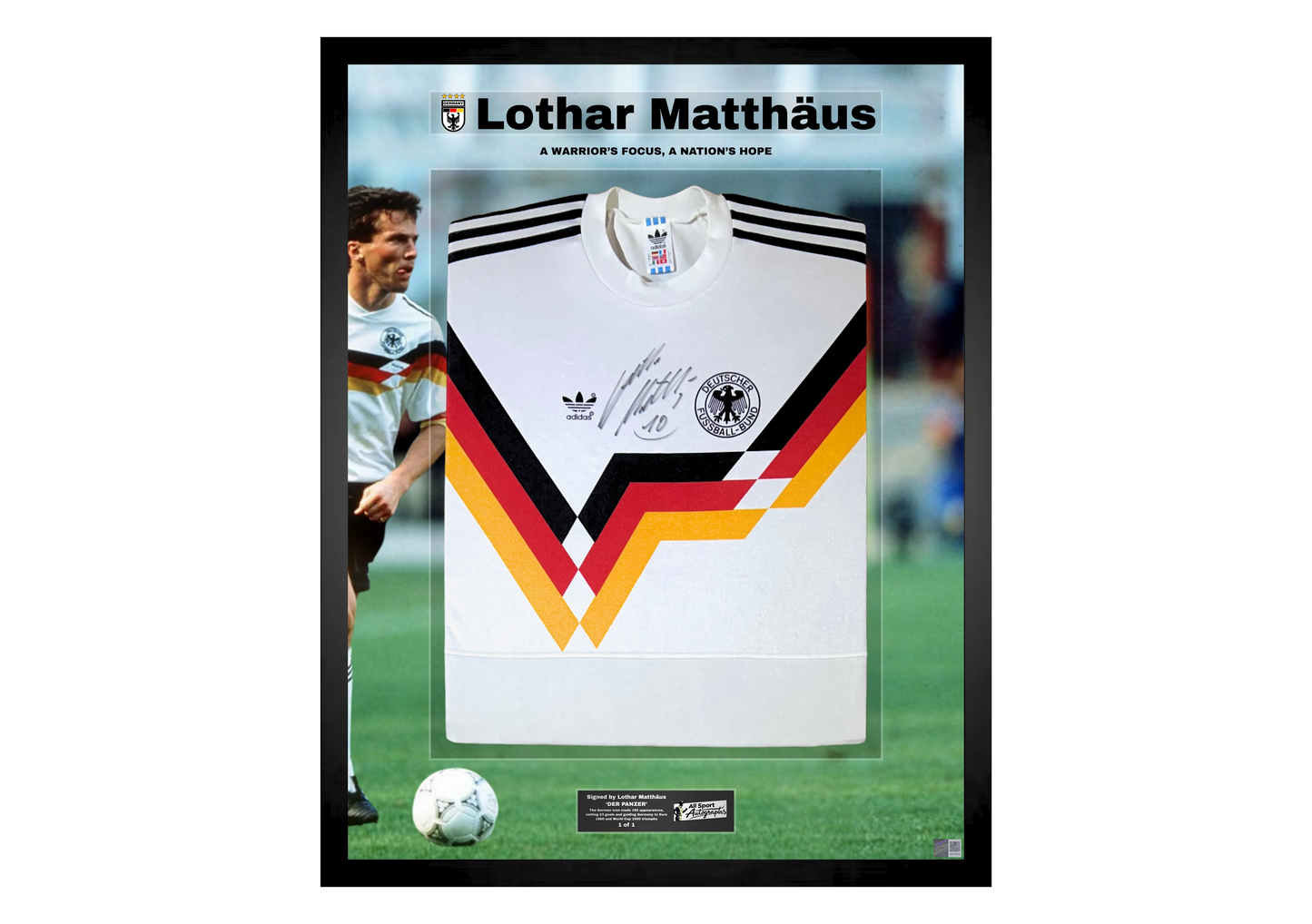 Lothar Matthäus Front Signed West Germany 1990 Shirt- 'A Nation's Hope'