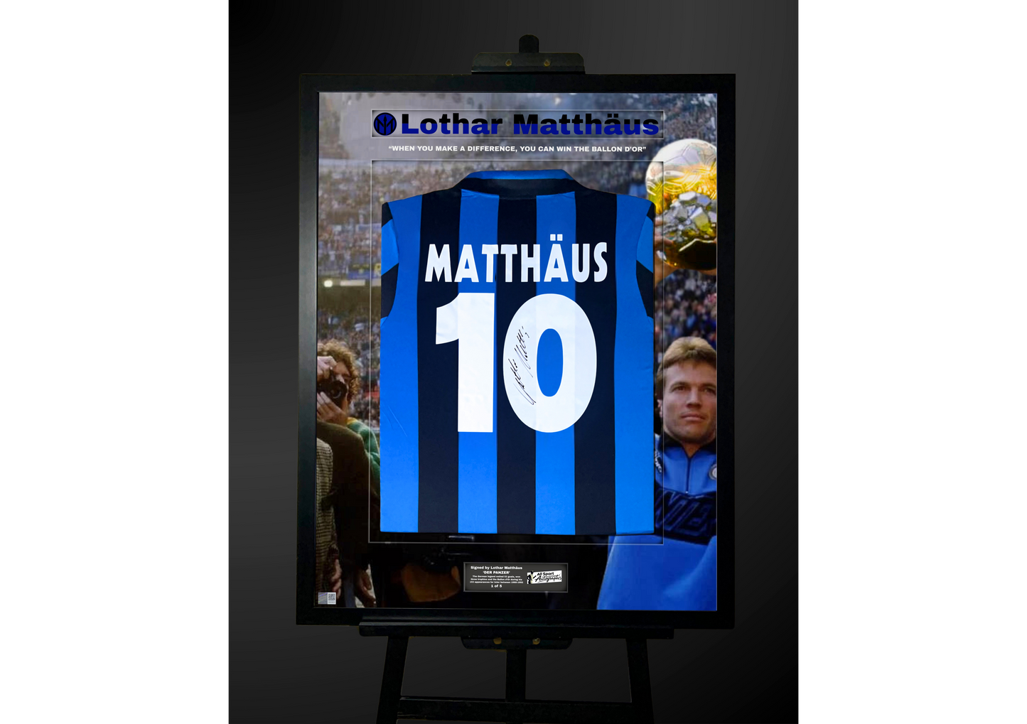 Lothar Matthäus Back Signed Retro Inter Milan 1990/91 Shirt- 'Ballon d'Or'