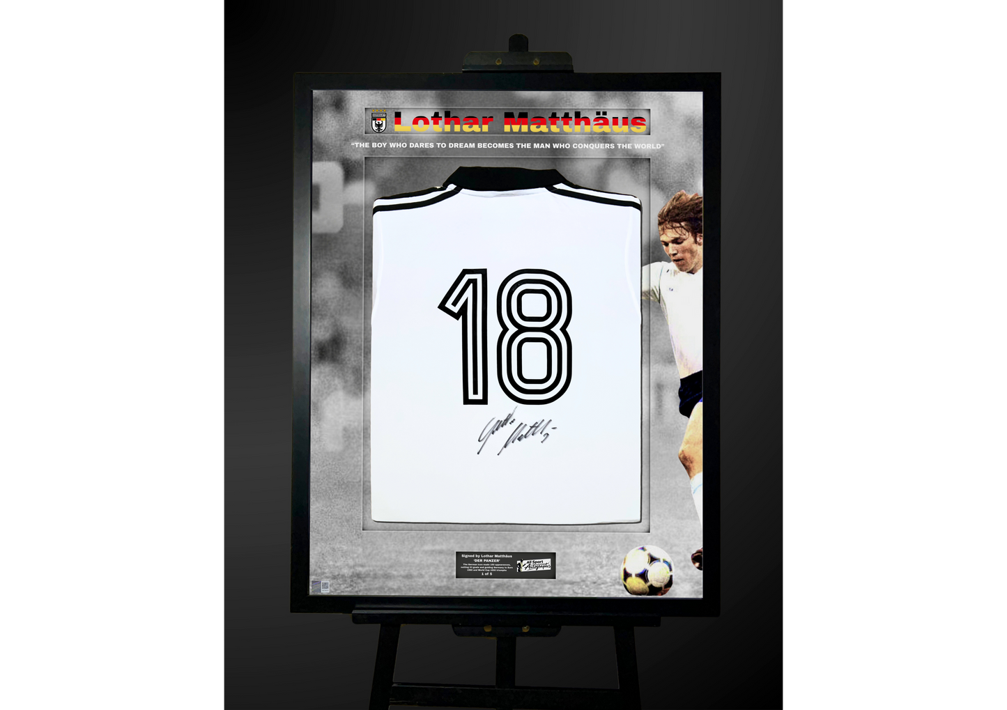 Lothar Matthäus Back Signed Retro West Germany 1980 Shirt- 'A Boy with a Dream'