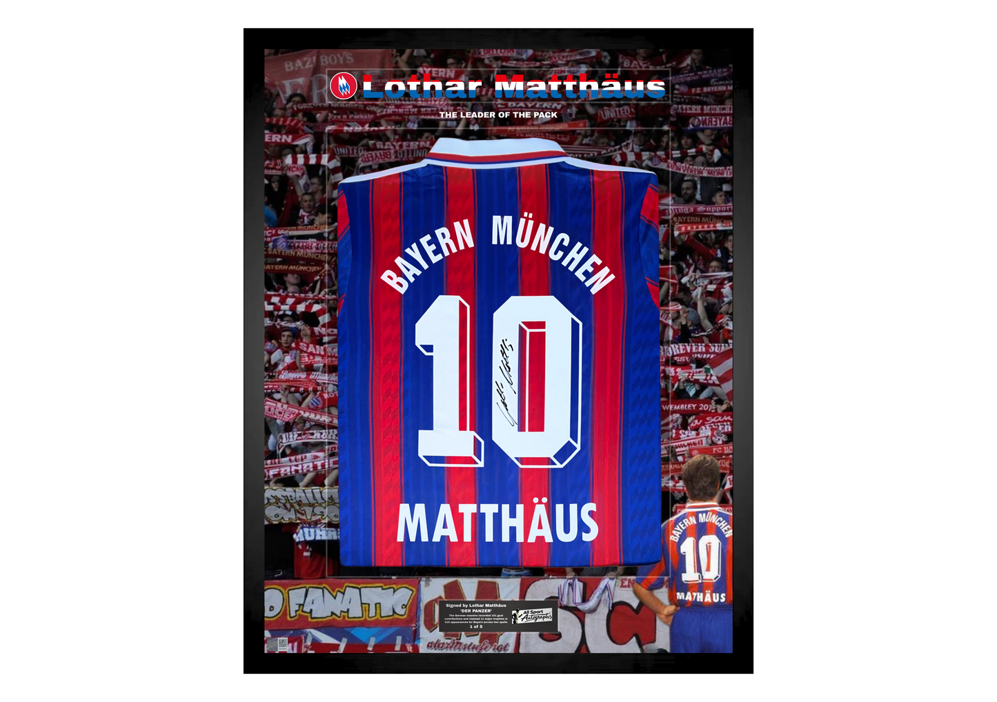 Lothar Matthäus Back Signed Retro Bayern Munich 1995/97 Shirt- 'The Leader of the Pack'