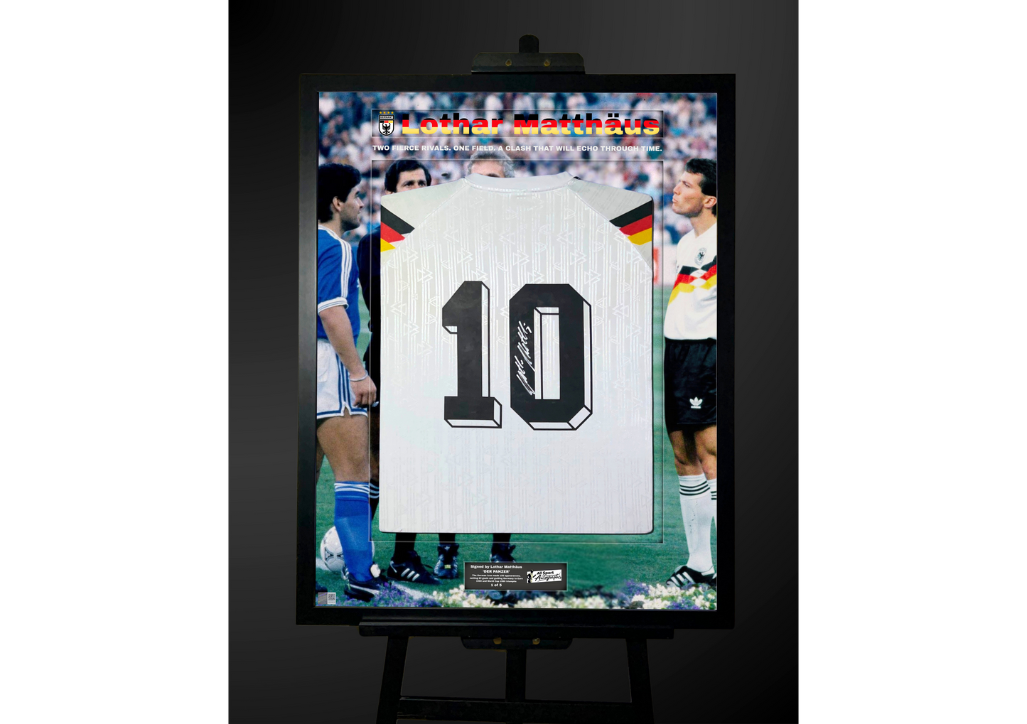 Lothar Matthäus Back Signed Retro West Germany 1990 Shirt- 'Two Fierce Rivals'