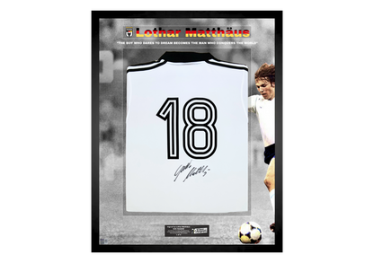 Lothar Matthäus Back Signed Retro West Germany 1980 Shirt- 'A Boy with a Dream'