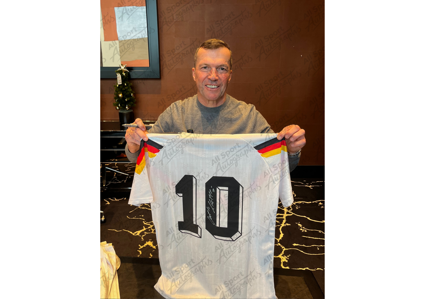 Lothar Matthäus Back Signed Retro West Germany 1990 Shirt- 'Two Fierce Rivals'