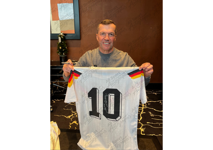 Lothar Matthäus Back Signed Retro West Germany 1990 Shirt- 'Two Fierce Rivals'