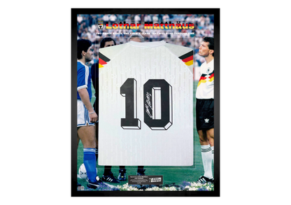 Lothar Matthäus Back Signed Retro West Germany 1990 Shirt- 'Two Fierce Rivals'
