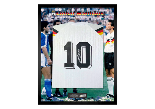 Lothar Matthäus Back Signed Retro West Germany 1990 Shirt- 'Two Fierce Rivals'